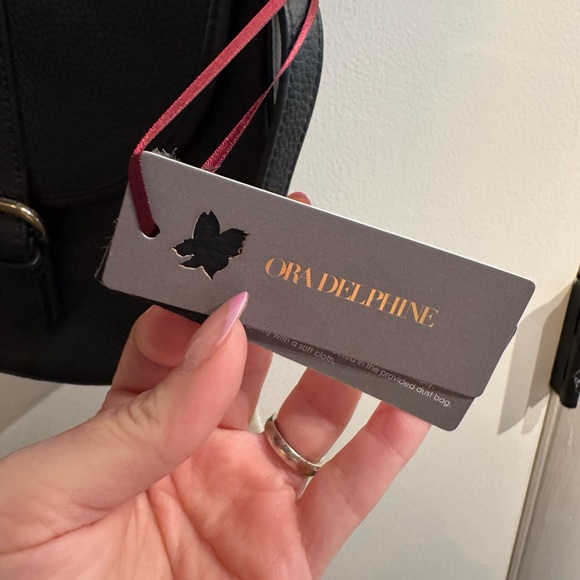 Black Crossbody Bag with Patterned “Guitar” Strap or regular black strap - Picture 4 of 9